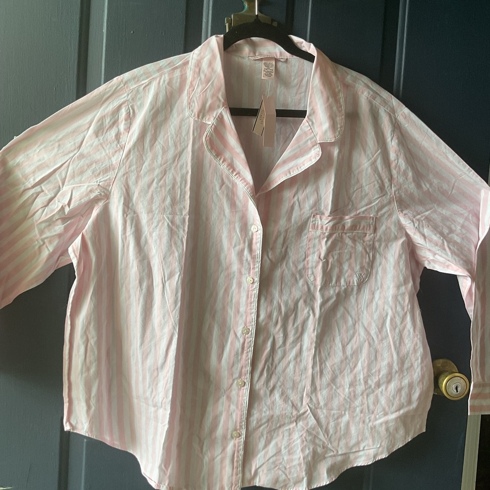 Victoria's Secret Pink Oversized Notched Collar Pajama Shirt